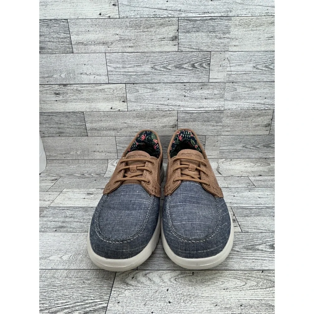 Skechers Slip-ins On-the-GO Ideal Navy Tan Boat Shoes 138215 Women Sz 7.5‎